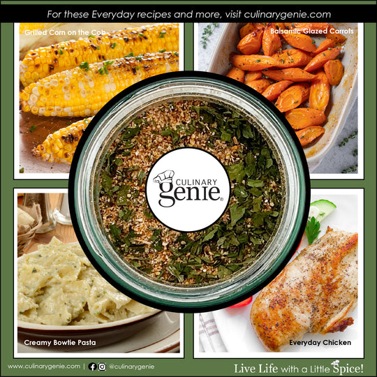 Culinary Genie Salt-Free Everyday Seasoning Blend recipe images.