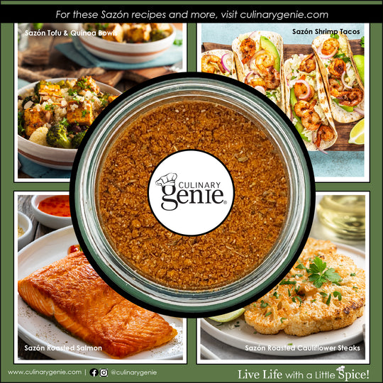 Culinary Genie Salt-Free Sazón Seasoning Blend recipe images.