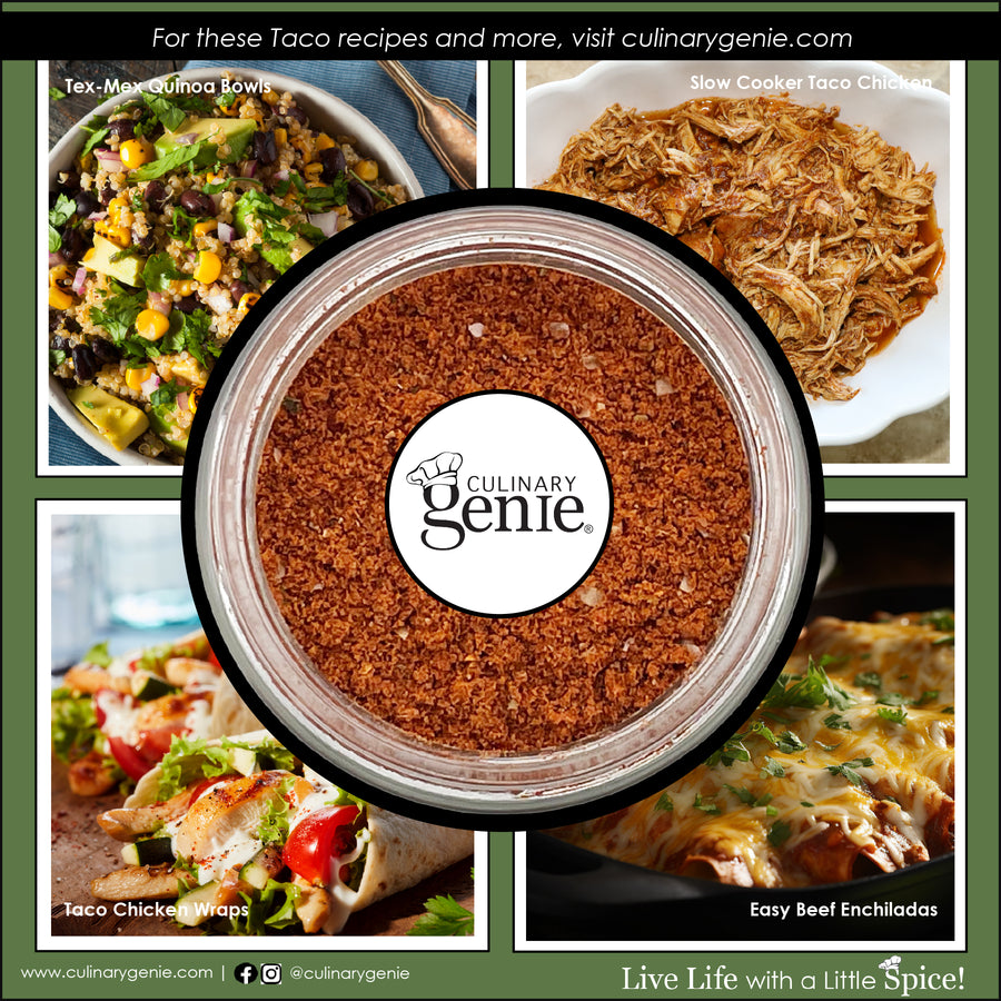 Culinary Genie Salt-Free Taco Seasoning Blend recipe images.