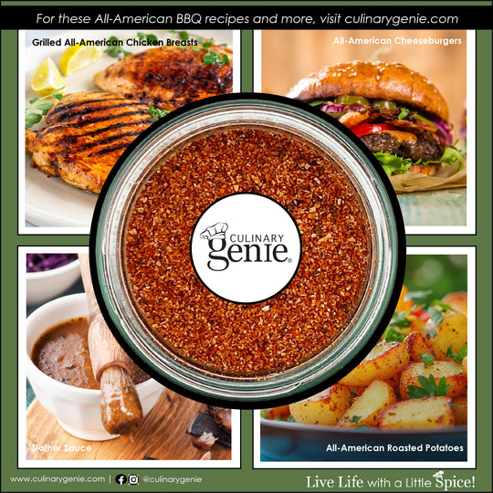 Culinary Genie Salt-Free All-American BBQ Seasoning Blend recipe images.