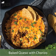 Culinary Genie Baked Queso with Chorizo recipe featuring Culinary Genie Salt-Free Fajita Seasoning Blend.