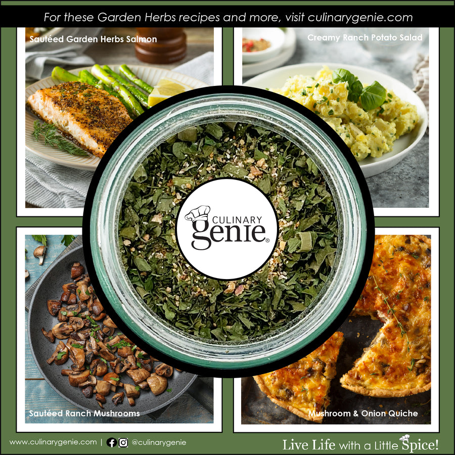 Culinary Genie Salt-Free Garden Herbs Seasoning Blend recipe images.