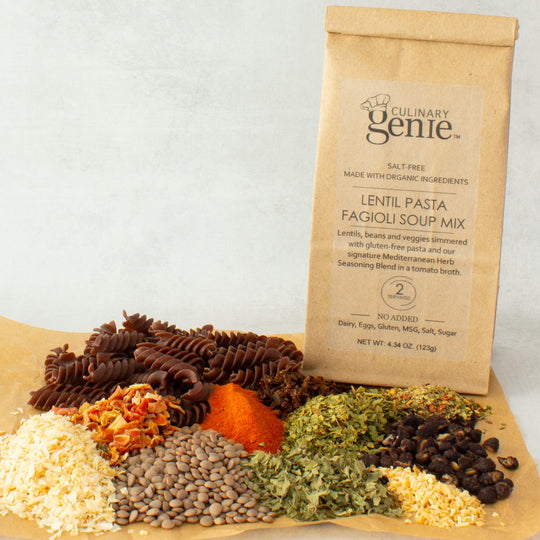 Culinary Genie Salt-Free Lentil Pasta Fagioli Soup Mix Ingredients