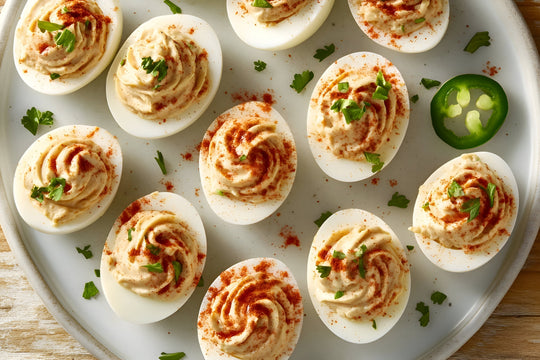 Cajun Deviled Eggs made with Culinary Genie Salt-Free Cajun Creole Seasoning Blend