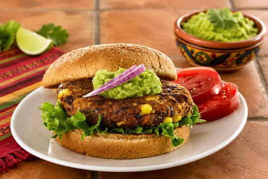 Spicy Black Bean and Corn Burgers made with Culinary Genie Salt-Free Fajita Seasoning Blend