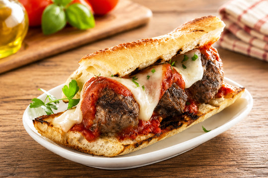 Grilled Italian Meatball Subs using Culinary Genie Salt-Free Zesty Italian and Pizza Seasoning Blend
