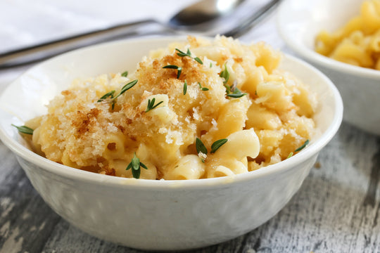 Four Cheese Baked Mac and Cheese recipe.