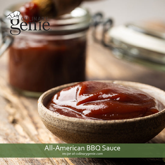 All-American BBQ Sauce recipe using Culinary Genie Salt-Free All-American BBQ Seasoning Blend.