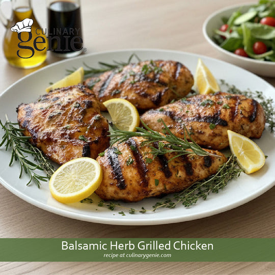 Balsamic Herb Grilled Chicken recipe using Culinary Genie Salt-Free Mediterranean Herb Seasoning Blend