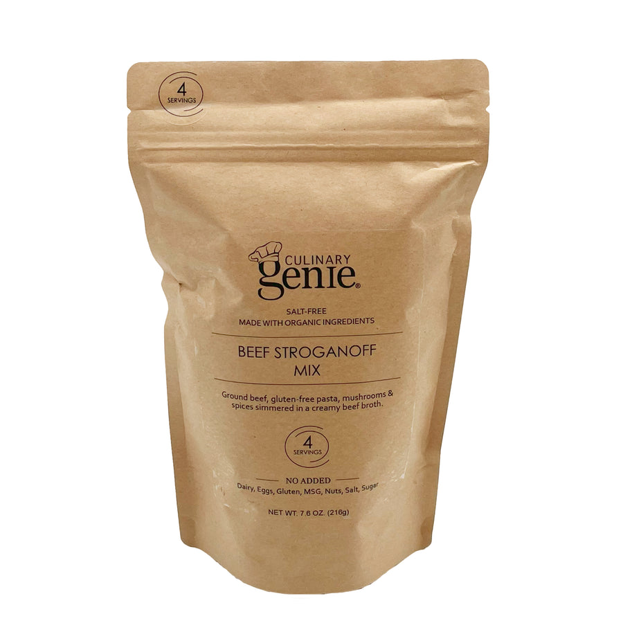 Culinary Genie Salt-Free Beef Stroganoff Mix package front view