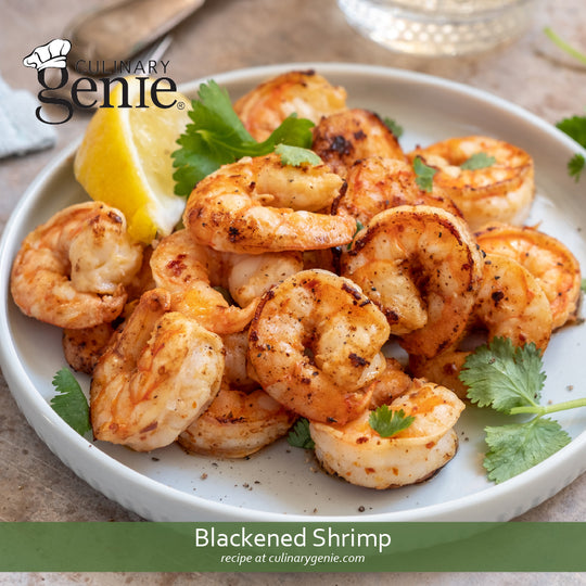 Blackened Shrimp recipe using Culinary Genie Salt-Free Blackened Seasoning Blend