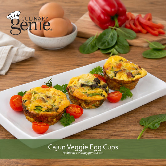 Cajun Veggie Egg Cups recipe using Culinary Genie Salt-Free Cajun Creole Seasoning Blend