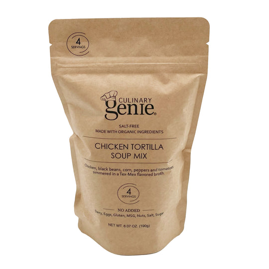 Culinary Genie Salt-Free Chicken Tortilla Soup Mix package front view