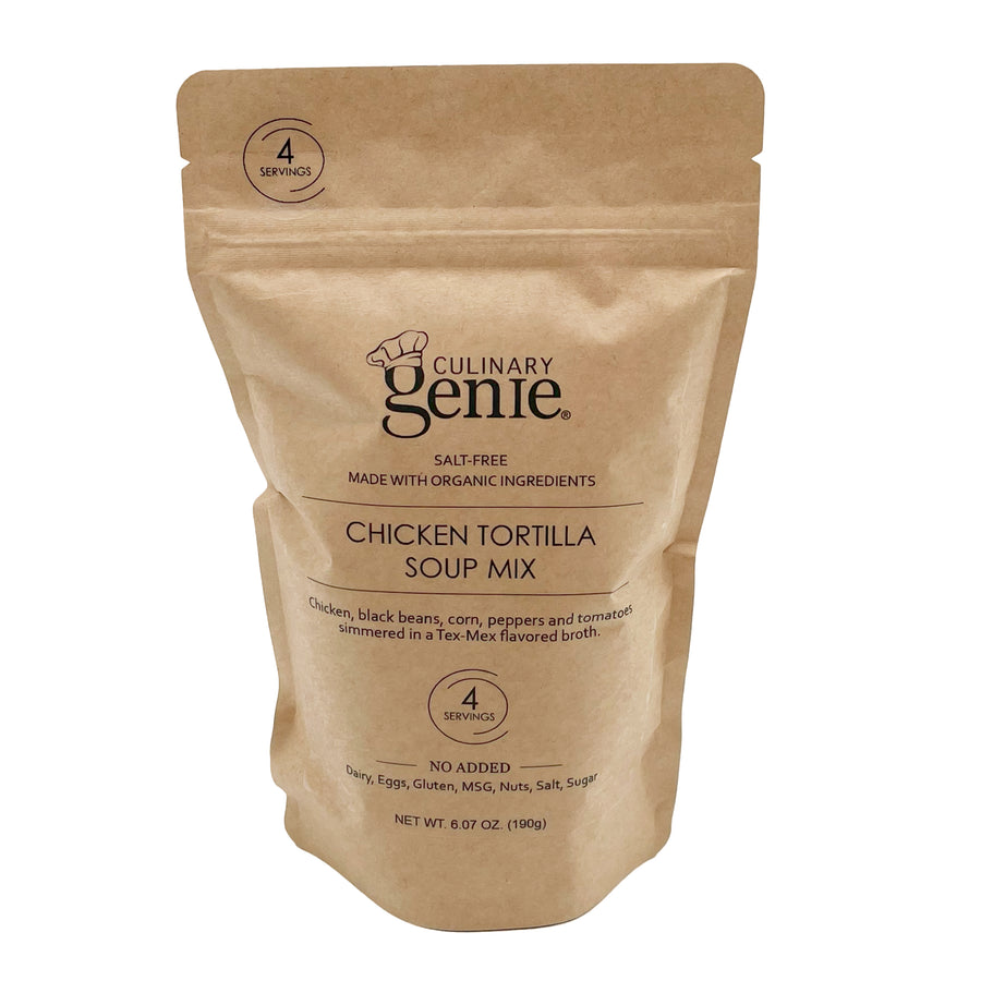 Culinary Genie Salt-Free Chicken Tortilla Soup Mix package front view