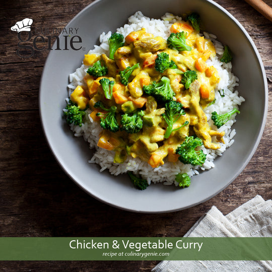 Chicken and Vegetable Curry recipe using Culinary Genie Salt-Free Hot Curry Seasoning Blend