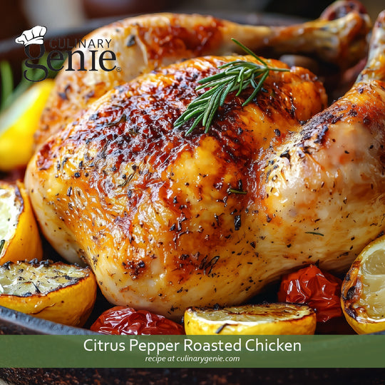Citrus Pepper Roasted Chicken recipe using Culinary Genie Salt-Free Citrus Pepper Seasoning Blend