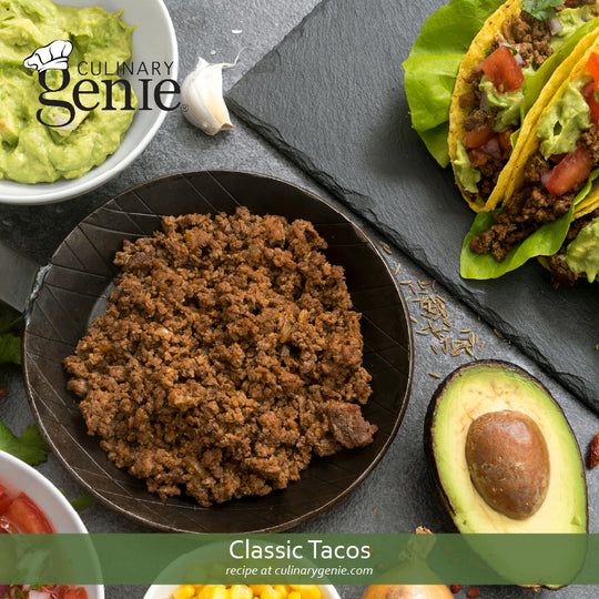 Classic Tacos recipe using Culinary Genie Salt-Free Taco Seasoning Blend