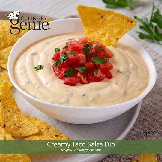 Creamy Taco Salsa Dip recipe using Culinary Genie Salt-Free Taco Seasoning Blend