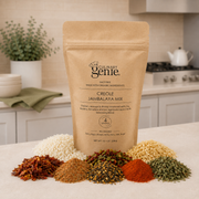 Culinary Genie Salt-Free Creole Jambalaya Mix package with ingredients