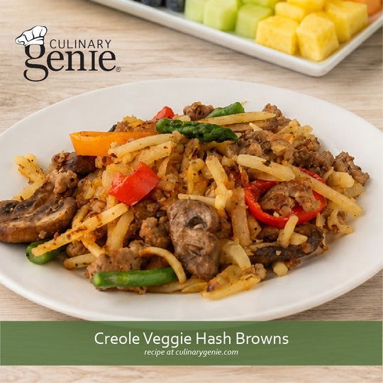 Creole Veggie Hash Browns recipe using Culinary Genie Salt-Free Cajun Creole Seasoning Blend
