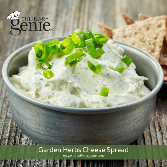Garden Herbs Cheese Spread recipe using Culinary Genie Salt-Free Garden Herbs Seasoning Blend