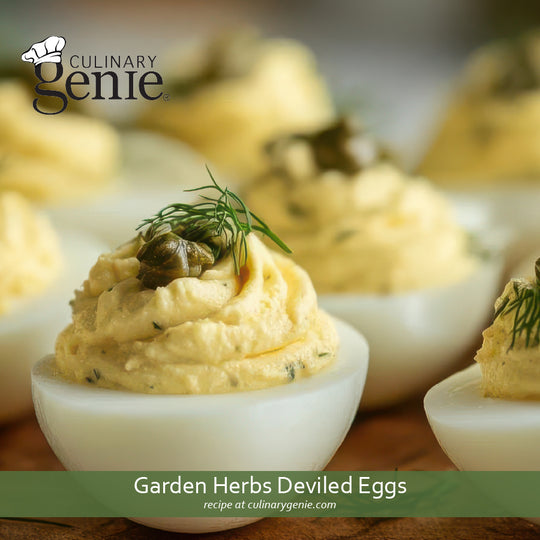 Garden Herbs Deviled Eggs recipe using Culinary Genie Salt-Free Garden Herbs Seasoning Blend