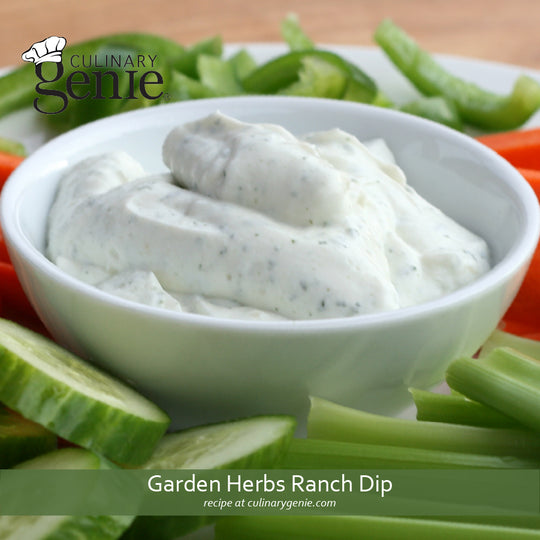 Garden Herbs Ranch Dip recipe using Culinary Genie Salt-Free Garden Herbs Seasoning Blend