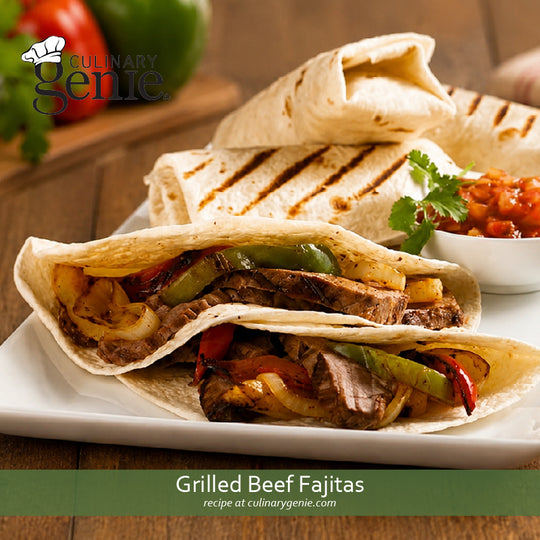 Grilled Beef Fajitas recipe using Culinary Genie Salt-Free Fajita Seasoning Blend