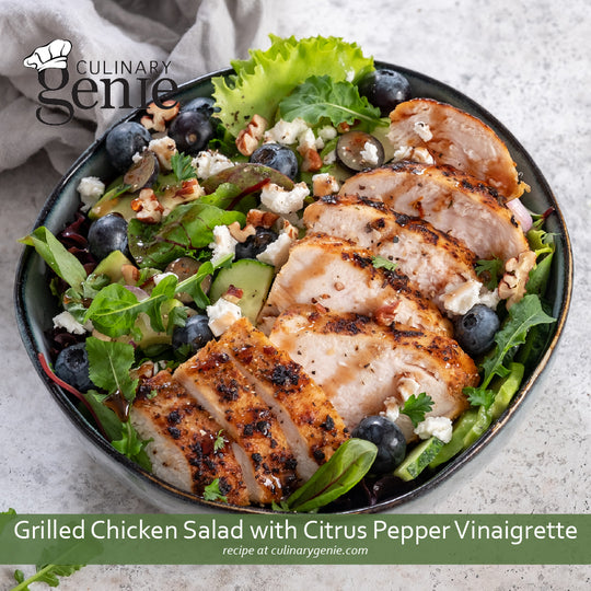 Grilled Chicken Salad with Citrus Pepper Vinaigrette recipe using Culinary Genie Salt-Free Citrus Pepper Seasoning Blend