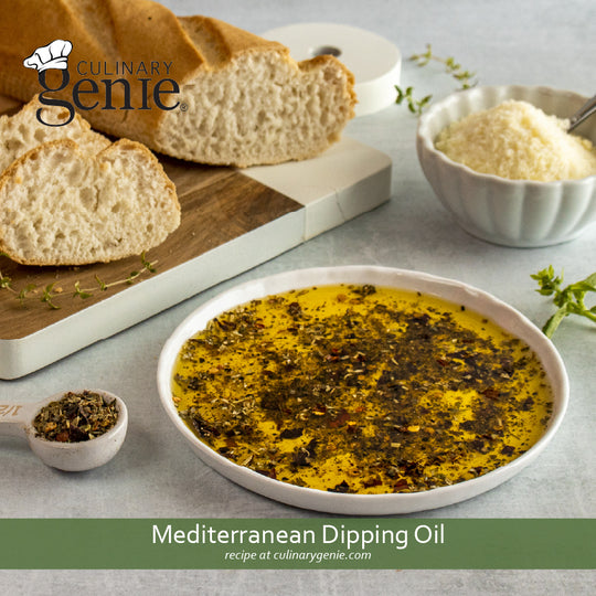 Mediterranean Dipping Oil recipe using Culinary Genie Salt-Free Mediterranean Herb Seasoning Blend