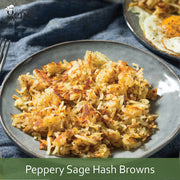 Culinary Genie Peppery Sage Hash Browns recipe image featuring Culinary Genie Salt-Free Peppery Sage Seasoning Blend.