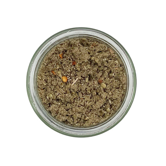 Culinary Genie Salt-Free Peppery Sage Seasoning Blend in open jar