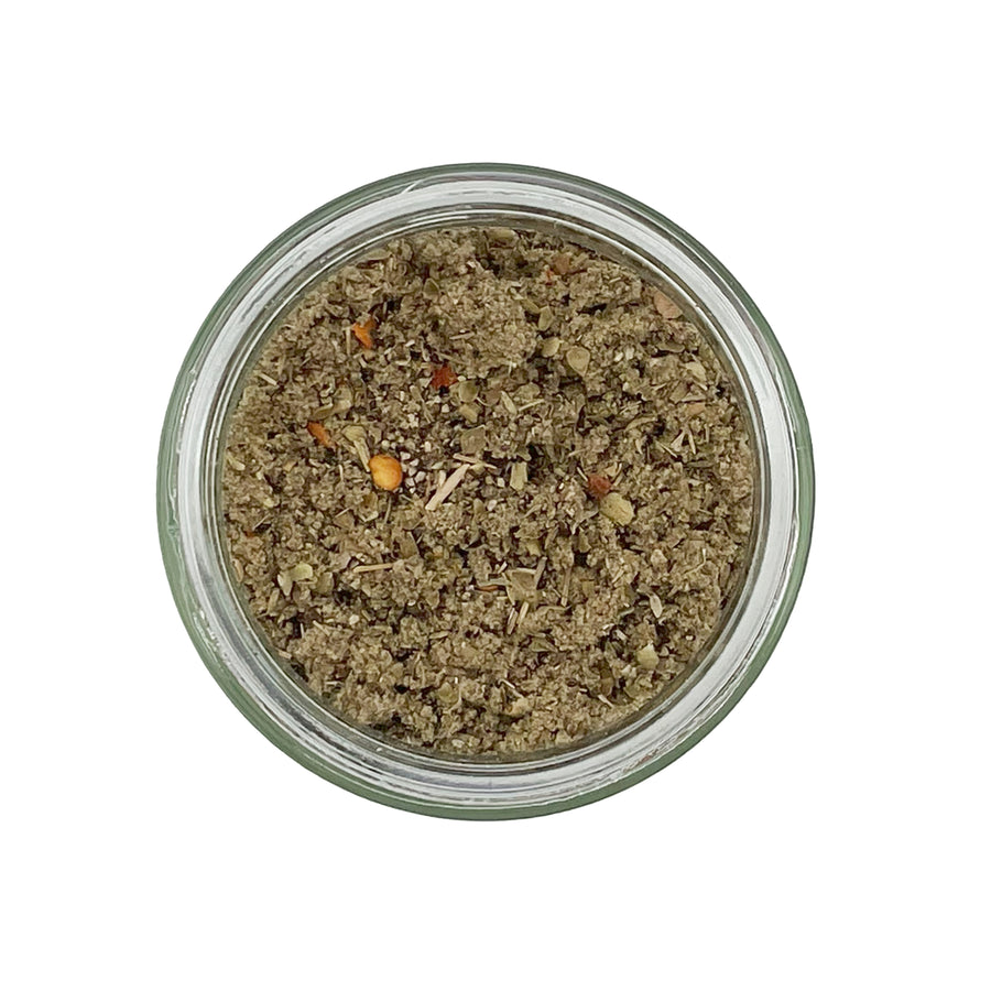 Culinary Genie Salt-Free Peppery Sage Seasoning Blend in open jar