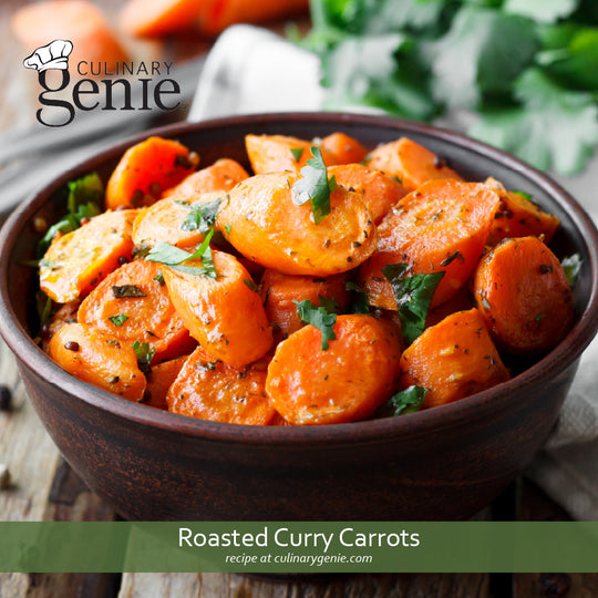 Roasted Curry Carrots recipe using Culinary Genie Salt-Free Hot Curry Seasoning Blend