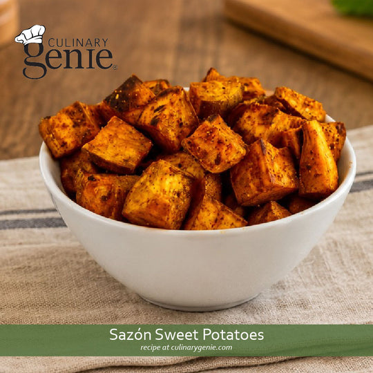 Sazón Sweet Potatoes Recipe using Culinary Genie Salt-Free Sazón Seasoning Blend