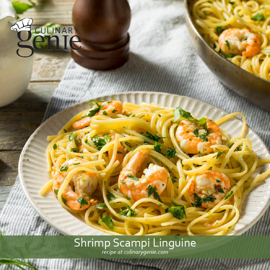 Shrimp Scampi Linguine recipe using Culinary Genie Salt-Free Garlic & Herb Seasoning Blend