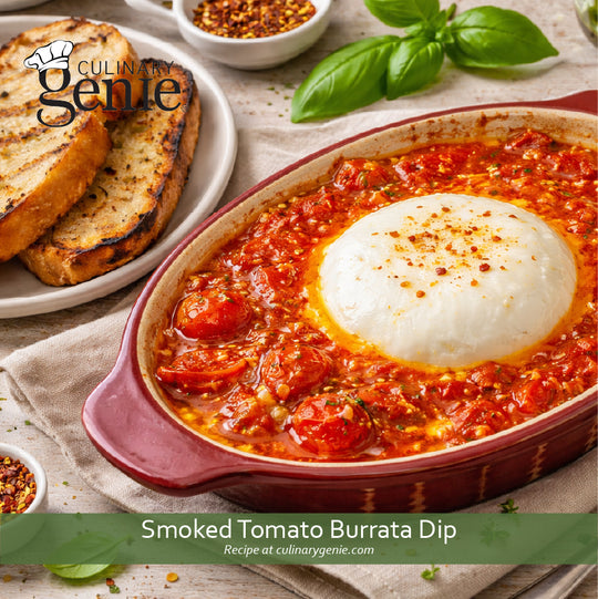 Smoked Tomato Burrata Dip recipe using Culinary Genie Salt-Free Mediterranean Herb Seasoning Blend