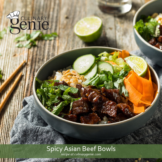 Spicy Asian Beef Bowls recipe using Culinary Genie Salt-Free Blackened Seasoning Blend