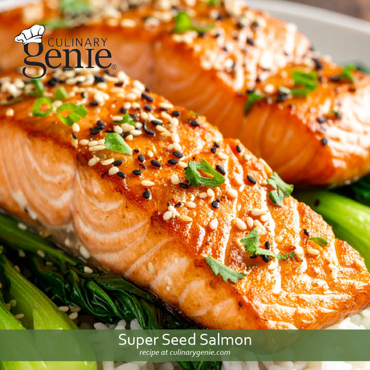 Super Seed Salmon recipe using Culinary Genie Salt-Free Super Seed Everything Bagel Seasoning Blend