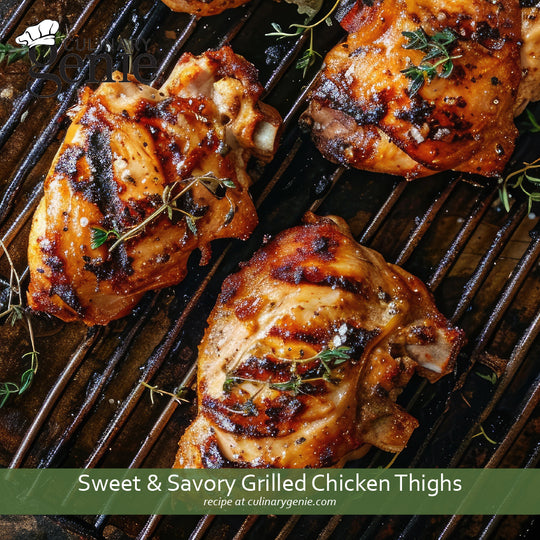 Sweet and Savory Grilled Chicken Thighs recipe using Culinary Genie Salt-Free Everyday Seasoning Blend
