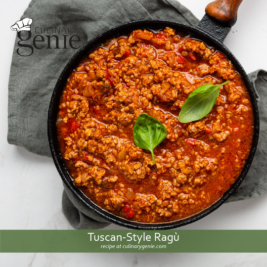 Tuscan-Style Ragu recipe using Culinary Genie Salt-Free Zesty Italian and Pizza Seasoning Blend