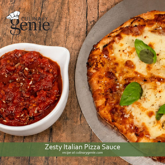 Zesty Italian Pizza Sauce recipe using Culinary Genie Salt-Free Zesty Italian and Pizza Seasoning Blend
