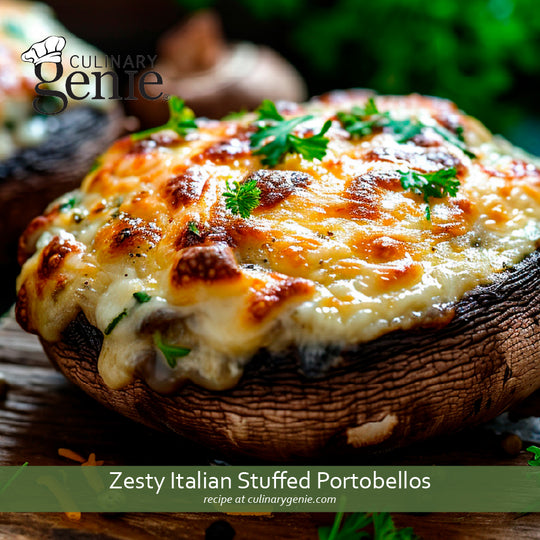 Zesty Italian Stuffed Portobellos recipe using Culinary Genie Salt-Free Zesty Italian and Pizza Seasoning Blend