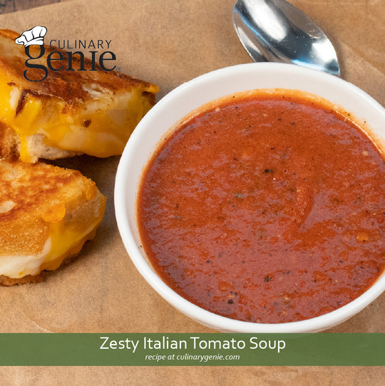 Zesty Italian Tomato Soup recipe using Culinary Genie Salt-Free Zesty Italian  and Pizza Seasoning Blend