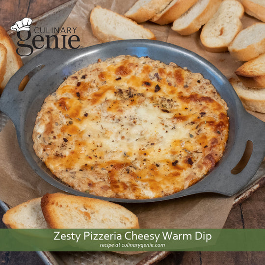 Zesty Pizzeria Cheesy Warm Dip recipe using Culinary Genie Salt-Free Zesty Italian and Pizza Seasoning Blend